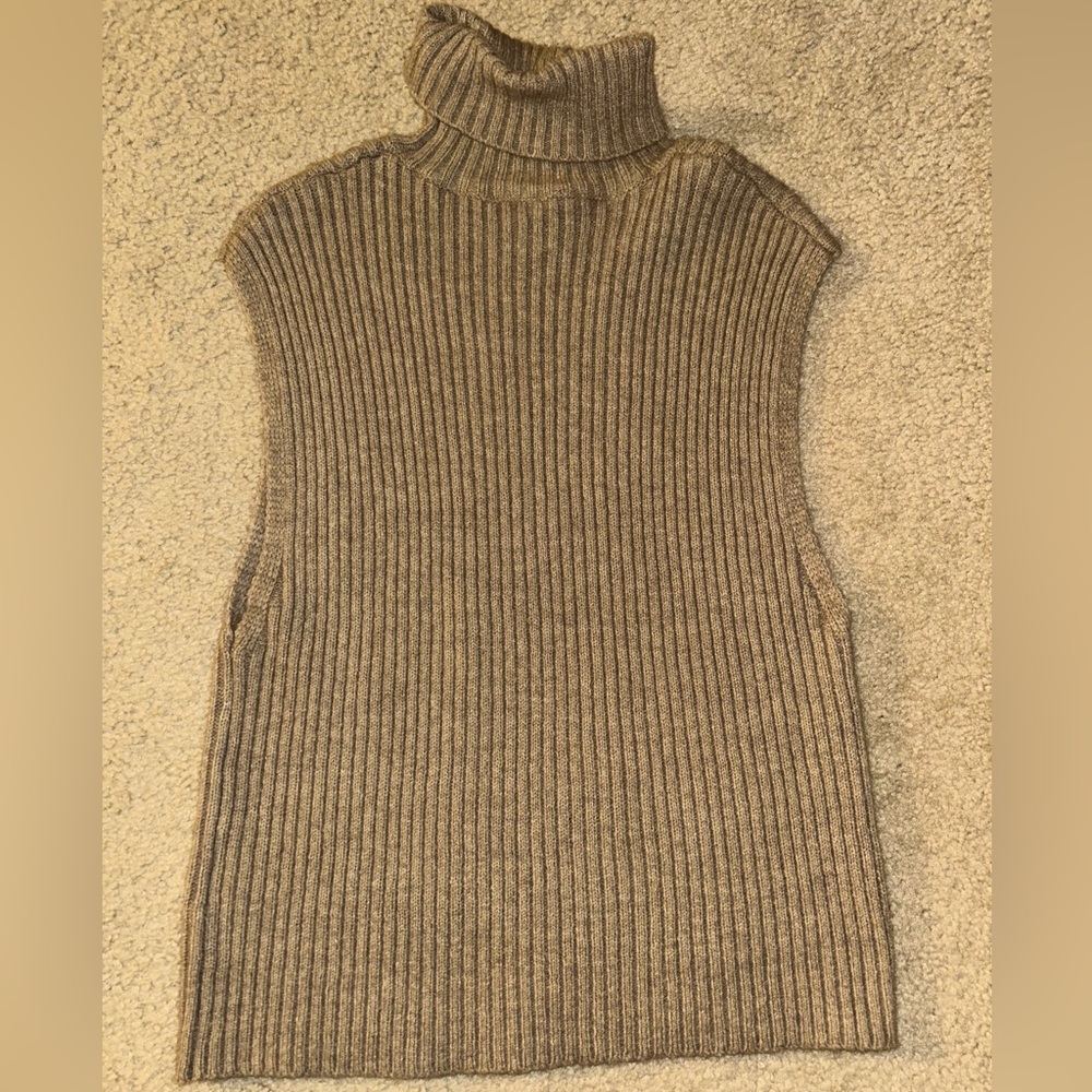 SHEIN Ribbed Turtleneck Sweater - Tan
